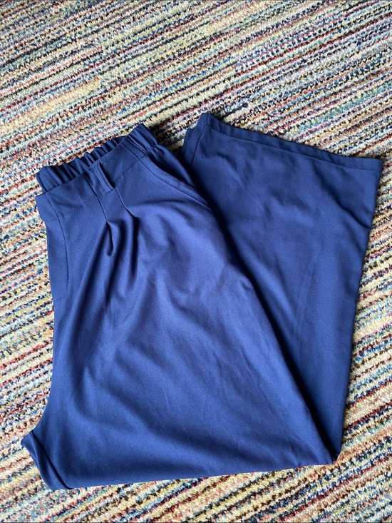 HALARA Pants - HALARA Navy Elastic Waist Wide Leg Bottoms XL